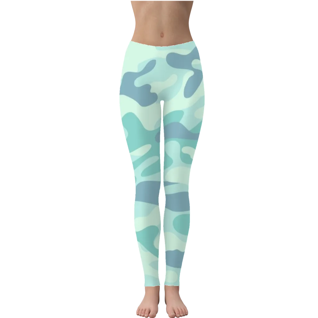 Teal Green Baja Camo Leggings