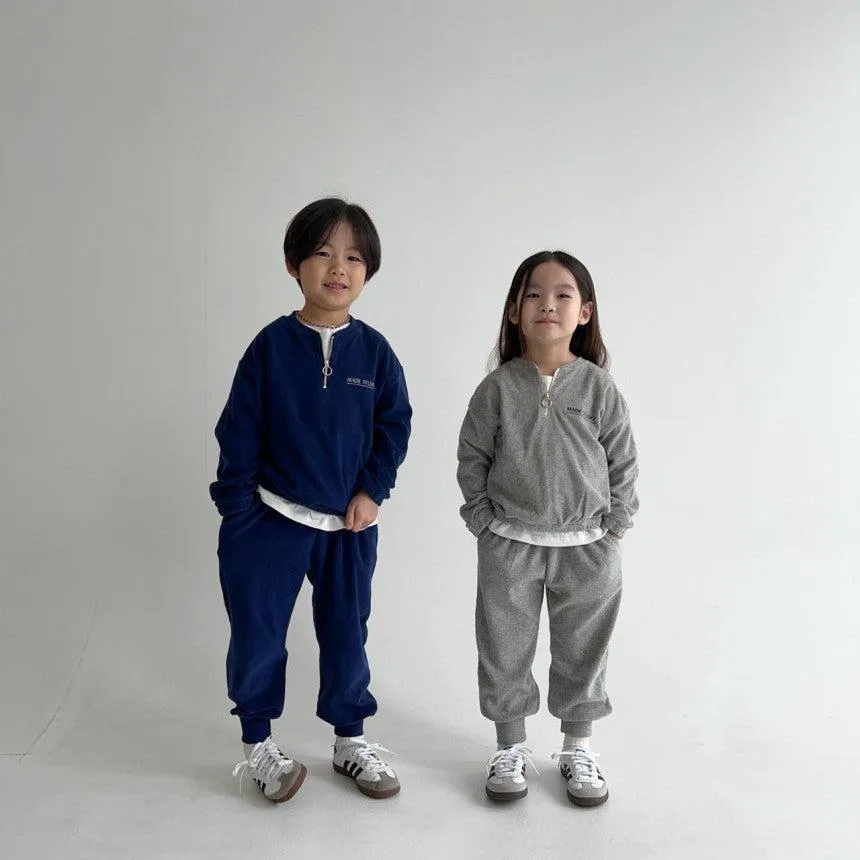 Tye Terry Cotton Jogging Bottoms Sweatpants (Navy)