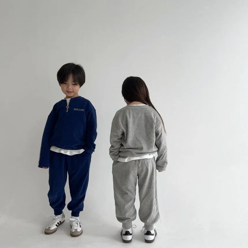 Tye Terry Cotton Jogging Bottoms Sweatpants (Navy)