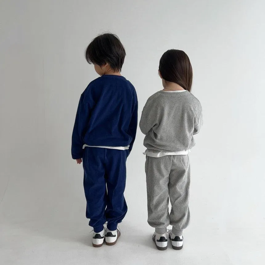 Tye Terry Cotton Jogging Bottoms Sweatpants (Navy)
