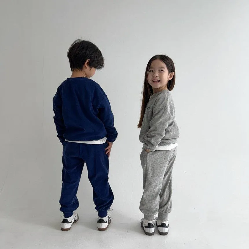 Tye Terry Cotton Jogging Bottoms Sweatpants (Navy)