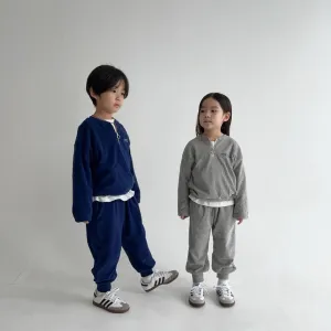 Tye Terry Cotton Jogging Bottoms Sweatpants (Navy)