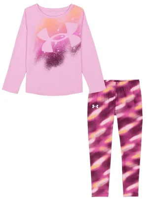 UA Graphic Shirt & Printed Leggings Set(4-6x) - Girls