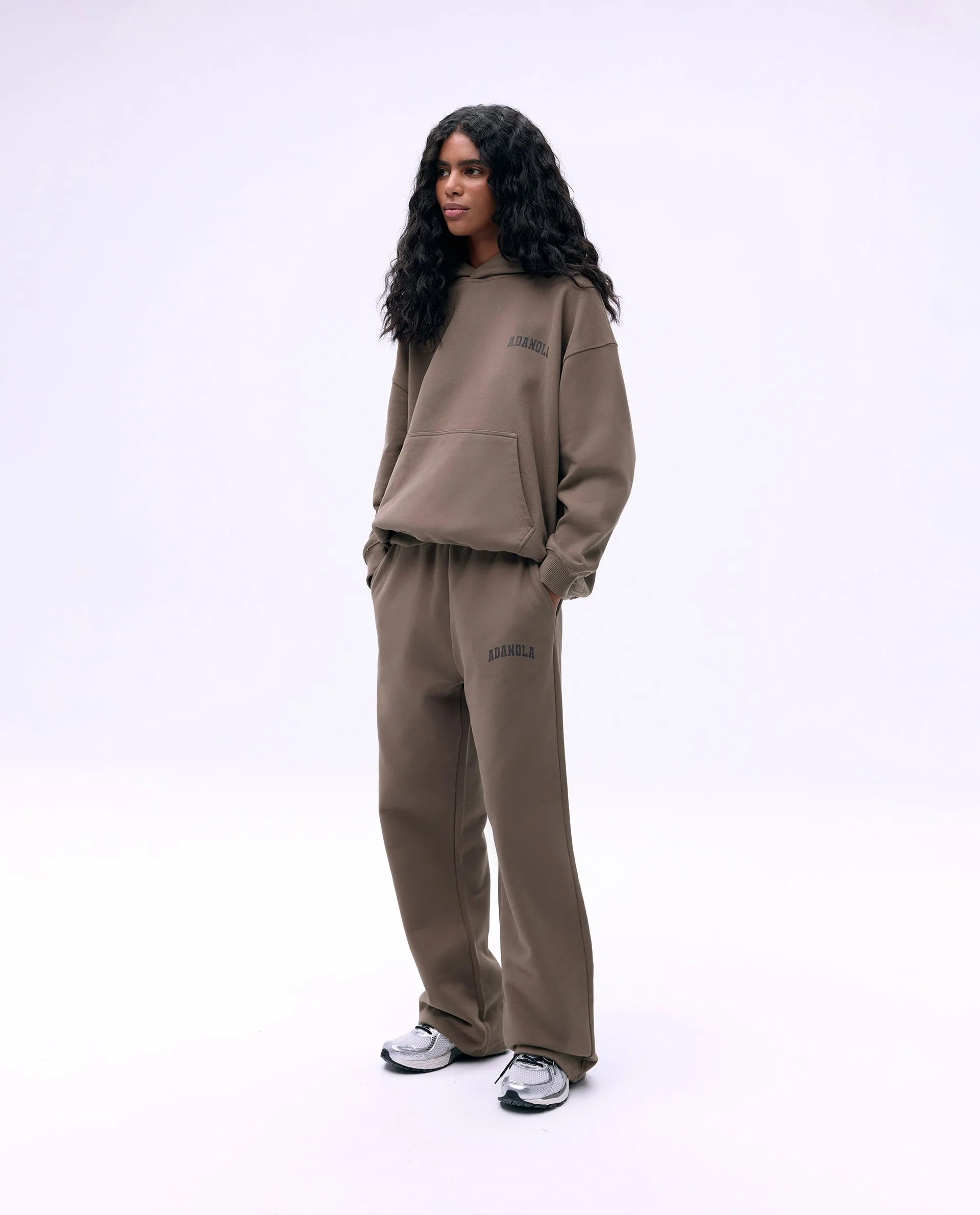 Varsity Straight Leg Sweatpants - Cocoa Brown