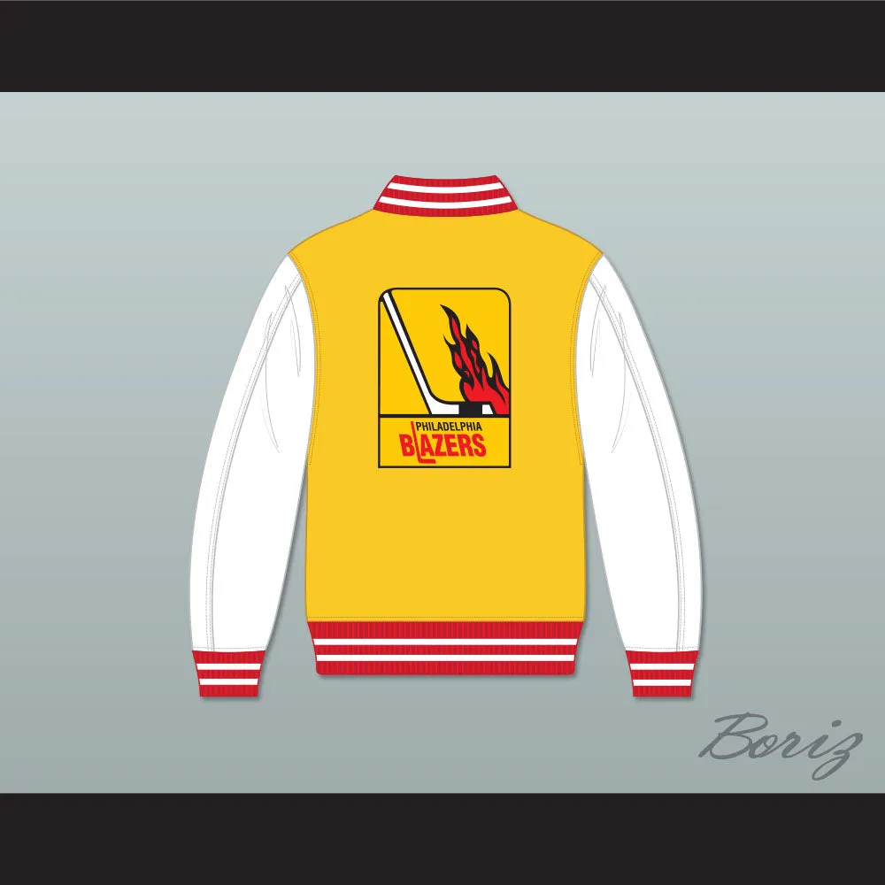 WHA Philadelphia Blazers Yellow and White Varsity Letterman Jacket-Style Sweatshirt 1