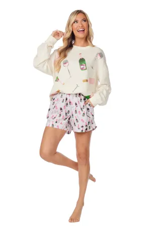 White Champagne Sparkle Sweatshirt