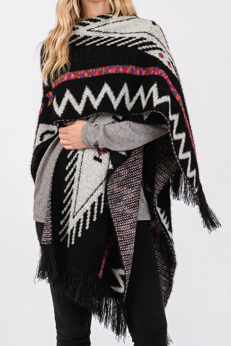 Willow Springs Ruana, Black