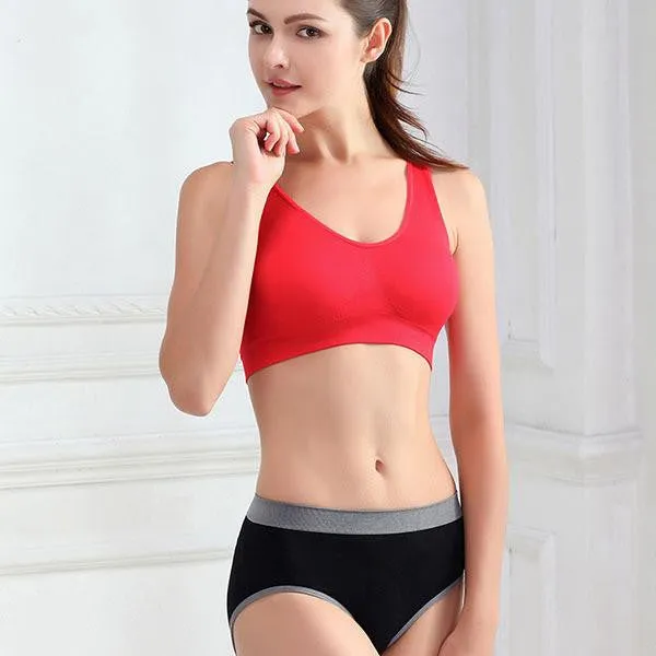 Women Bra Casual Padded Bra Crop Top Women Vest Stretch X16