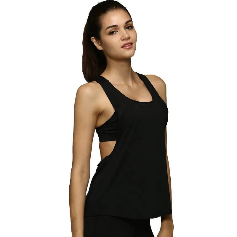 Women Tank Tops Quick Dry Loose Fitness Movement Sleeveless Vest Singlet for Exercise Workout T-shirt
