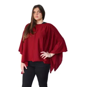 Women's 100% Baby Alpaca Knitted Braided Poncho Cape