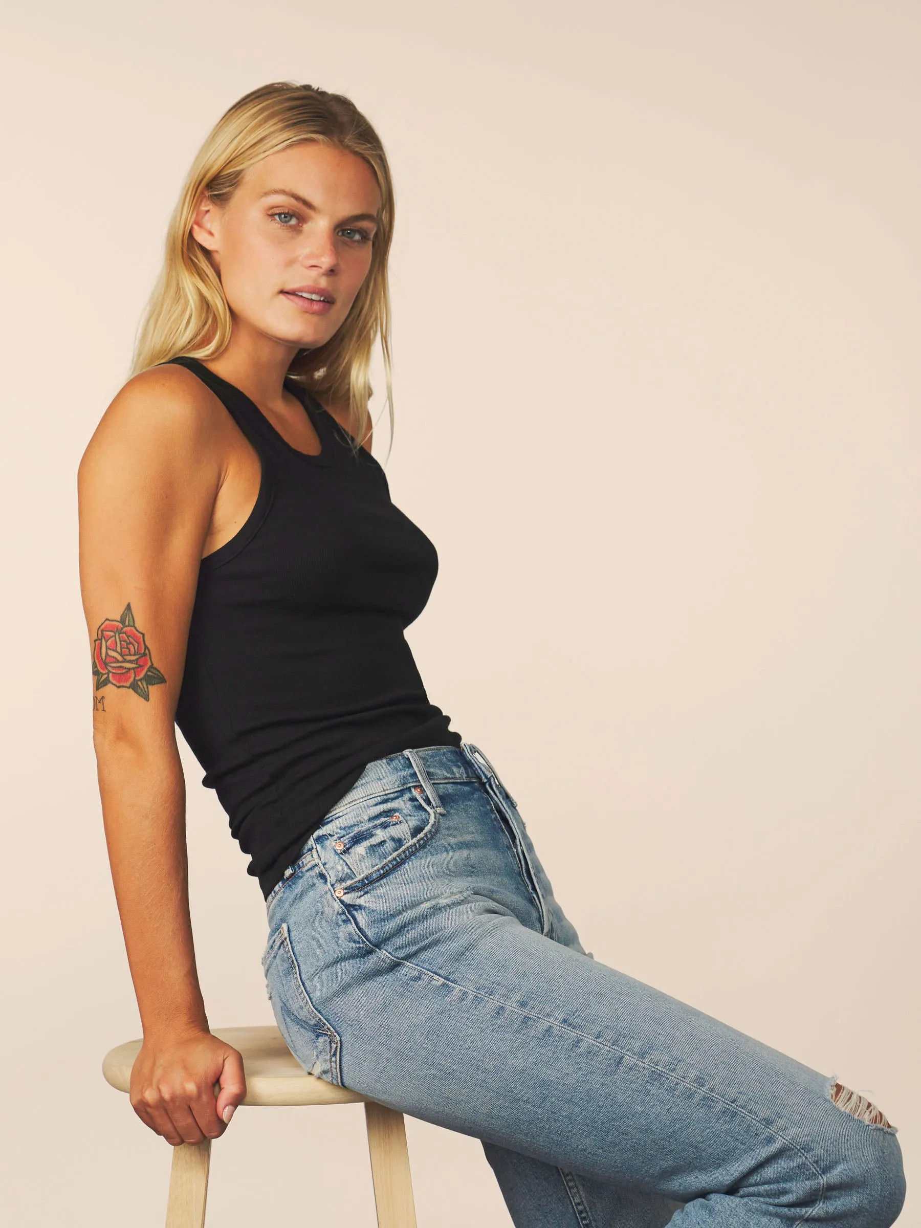 women’s rib tank - black