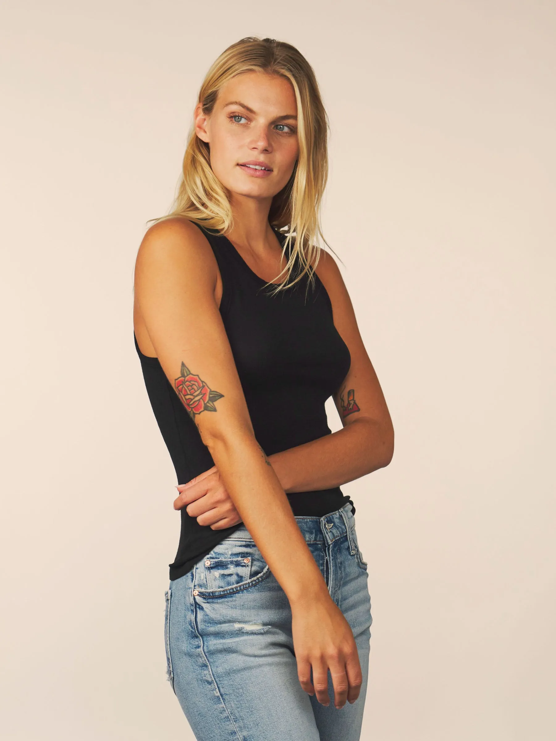 women’s rib tank - black