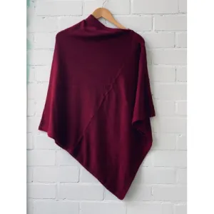 WOOL N CASHMERE BLEND BUTTON PONCHO/THROW