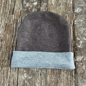 WOOL N CASHMERE BLEND DOUBLE SIDED BEANY