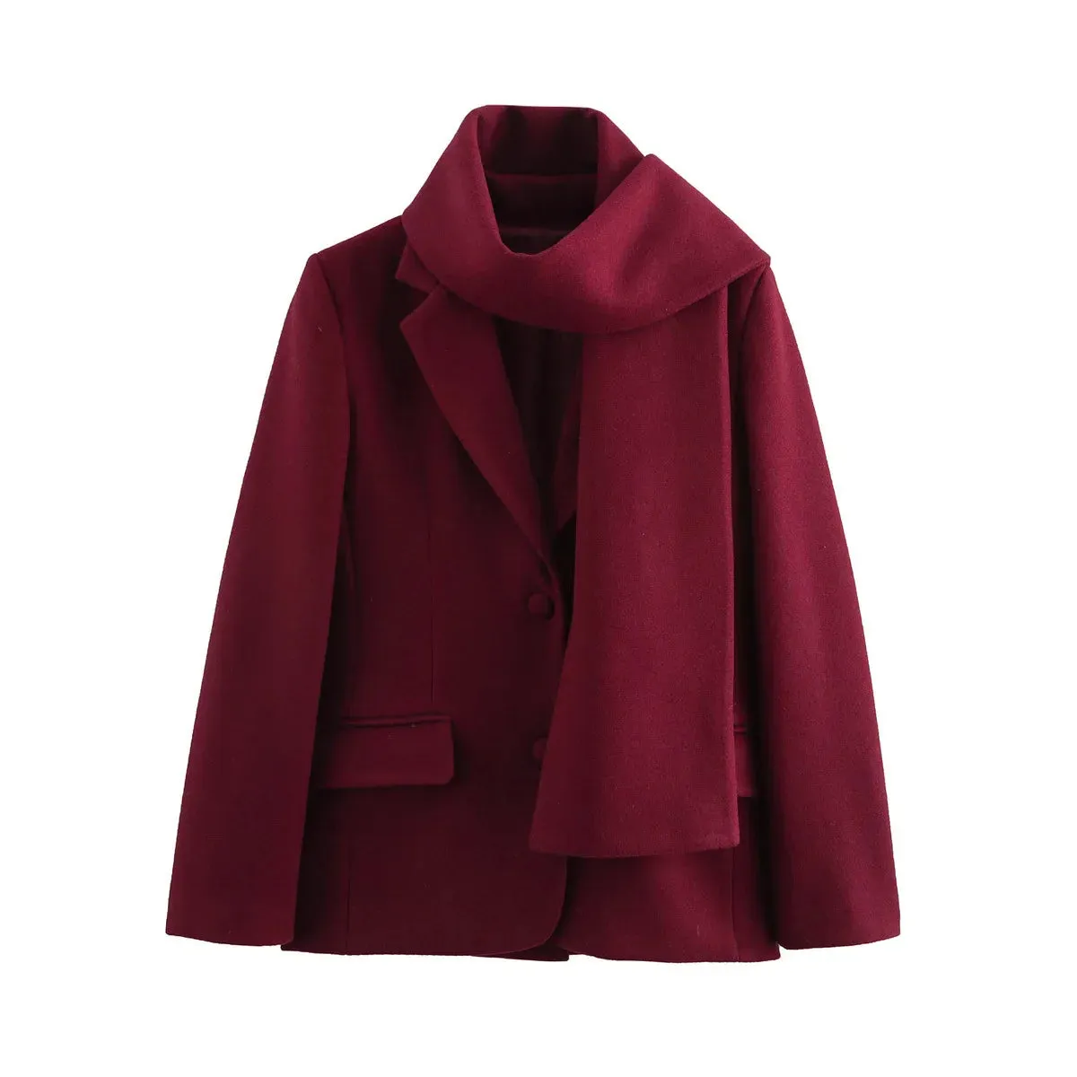 Woolen Blazer Jacket  Loose Long Sleeve Coat