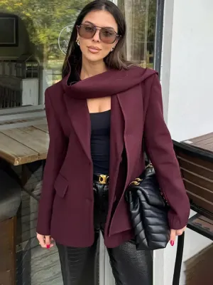Woolen Blazer Jacket  Loose Long Sleeve Coat