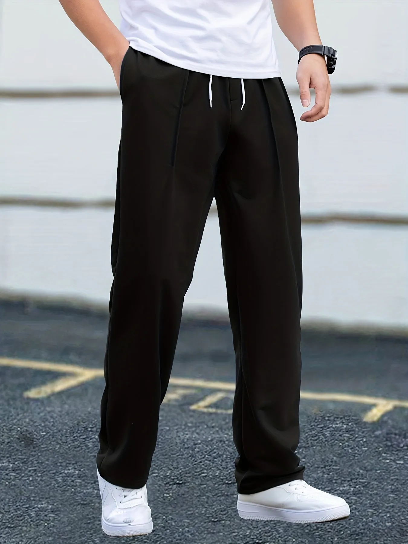xieyinshe  Drawstring Sweatpants Loose Fit Pants Men's Casual Joggers For Men Winter Fall Running Jogging