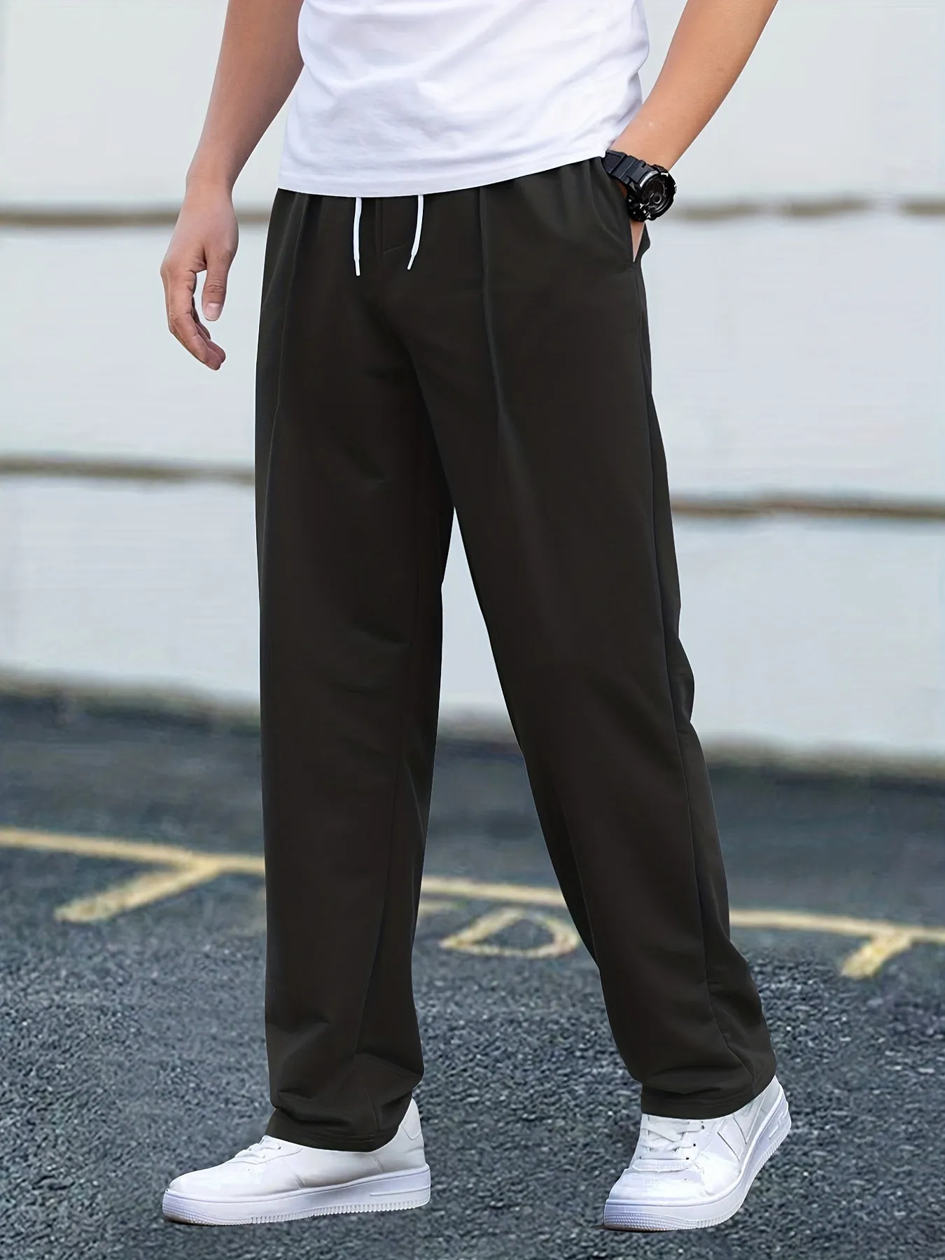 xieyinshe  Drawstring Sweatpants Loose Fit Pants Men's Casual Joggers For Men Winter Fall Running Jogging